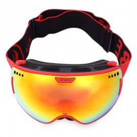 image of BENICE UV PROTECTION DOUBLE ANTI-FOG LENS BIG SPHERICAL SKIING GLASSES SNOW GOGGLES (RED) 3804 - RED LOGO