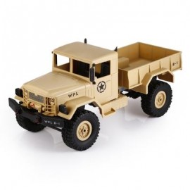 image of WPL B - 1 1:16 MINI OFF-ROAD RC MILITARY TRUCK RTR FOUR-WHEEL DRIVE / METAL SUSPENSION BEAM / BRIGHT LED LIGHT (SAND YELLOW) 0