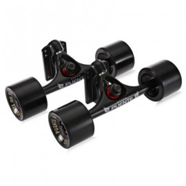 image of 2PCS / SET SKATEBOARD TRUCK WITH SKATE WHEEL RISER PAD BEARING HARDWARE ACCESSORY INSTALLING TOOL (BLACK) 26.00 x 8.50 x 9.00 cm