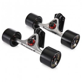 image of 2PCS / SET SKATEBOARD TRUCK WITH SKATE WHEEL RISER PAD BEARING HARDWARE ACCESSORY INSTALLING TOOL (SILVER WHITE) 26.00 x 8.50 x 9.00 cm