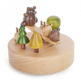 image of ROTATABLE LOVELY BEAR WOODEN MUSIC BOX TOY FOR KIDS (COLORMIX) -