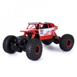 image of 2.4GHZ 1:18 SCALE RC ROCK CRAWLER 4WD OFF-ROAD RACE TRUCK TOY (RED, EU PLUG) EU Plug