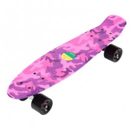 image of 22 INCHES FOUR-WHEEL LONG KICK-TAIL SKATEBOARD MINI CRUISER FISH BANANA BOARD (PINK) -