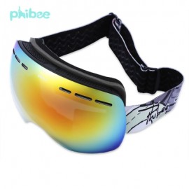 image of PHIBEE UV PROTECTION ANTI-FOG BIG SKIING GOGGLES MASK MEN WOMEN SNOWBOARDING GLASSES (BLACK) PH166ABK