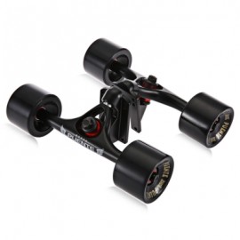 image of 2PCS / SET SKATEBOARD TRUCK WITH SKATE WHEEL RISER PAD BEARING HARDWARE ACCESSORY INSTALLING TOOL (BLACK) -