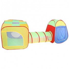 image of KIDS PORTABLE FOLDING POP UP TUNNEL TENT CUBBY PLAY HOUSE HUT (COLORMIX) -