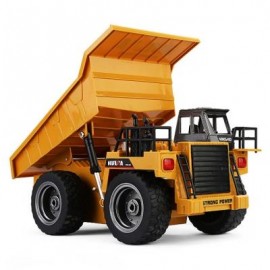 image of HUINA 1540 1:12 2.4G 6CH RC ALLOY DUMP TRUCK AUTO DEMONSTRATION FUNCTION (YELLOW) -