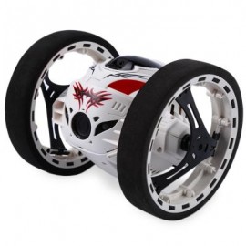 image of 2.4G REMOTE CONTROL JUMPING CAR 2 SECOND ROTATION BOUNCE RC TOY (WHITE) 13.00 x 11.00 x 12.00 cm