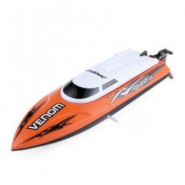 image of TEMPO POWER VENOM 2.4G RC BOAT WITH AUTO RECTIFYING DEVIATION DIRECTION FUNCTION (ORANGE) 32.4 x 8.9 x 8.8cm
