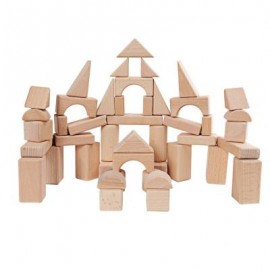 image of MUMAMA WOODEN GRAIN BULK CASTLE BUILDING BLOCKS CHILD TOY (WOOD) One Size