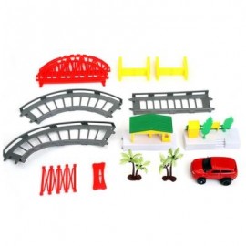image of CHILDREN DIY RAIL CAR RACING TRACK BUILDING BLOCK TOY (COLORMIX) -