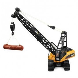 image of HUINA TOYS 1572 1:14 2.4GHZ 15CH RC ALLOY CRANE ENGINEERING TRUCK RTR WITH MOVABLE LATTICED BOOM HOOK / MECHANICAL SOUND / AUTO DEMONSTRATION (DEEP YELLOW) 0