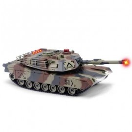 image of HUANQI 549 - 02 2.4G 1:24 SCALE M1A2 SIMULATION RC BATTLE TANK TOY (ARMY GREEN CAMOUFLAGE) -