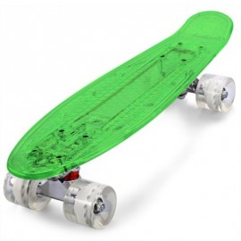 image of CL - 403 22 INCH TRANSPARENT PC LED RETRO SKATEBOARD LONGBOARD MINI CRUISER (CRYSTAL GREEN) -