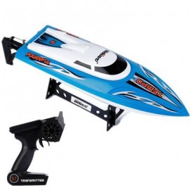 image of 2.4G HIGH SPEED RC BOAT WITH WATER COOLING SYSTEM BRUSHED MOTOR (BLUE) 42.80 x 11.30 x 8.00 cm