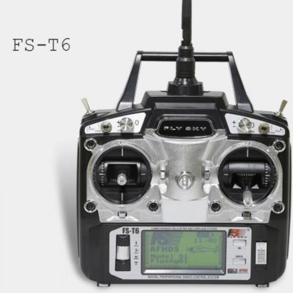 FLYSKY FS - T6 2.4GHZ 6CH 500 CONTROL DISTANCE TRANSMITTER FOR RC AIRCRAFT MODELS (BLACK) - FLYSKY FS - T6 2.4GHZ 6CH 500 CONTROL DISTANCE TRANSMITTER FOR RC AIRCRAFT MODELS (BLACK) -