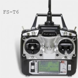 image of FLYSKY FS - T6 2.4GHZ 6CH 500 CONTROL DISTANCE TRANSMITTER FOR RC AIRCRAFT MODELS (BLACK) -