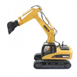 image of 1:12 2.4GHZ 15CH RC ALLOY EXCAVATOR RTR WITH INDEPENDENT ARMS PROGRAMMING AUTO DEMONSTRATION 56.50 x 19.00 x 35.50 cm