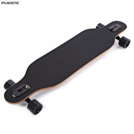 image of PUENTE SILENT LONG SKATEBOARD ROLLER SCOOTER ENTERTAINMENT SPORT KIT (BLACK) -