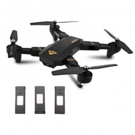 image of TIANQU XS809W FOLDABLE RC QUADCOPTER RTF WIFI FPV / G-SENSOR MODE / ONE KEY RETURN (BLACK) WITH THREE BATTERIES, 2MP CAMERA + AIR PRESS ALTIT