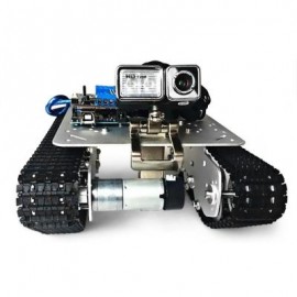 image of SZDOIT TS100 INTELLIGENT ALUMINUM ALLOY RC TANK APP CONTROLLED / 0.3MP CAMERA / 5KG PAYLOAD SUPPORT (SILVER) -