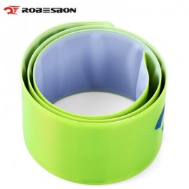 image of ROBESBON BICYCLE REFLECTIVE TAPE BIND PANT LEG BAND NIGHT WARNING STRAP (GREEN)