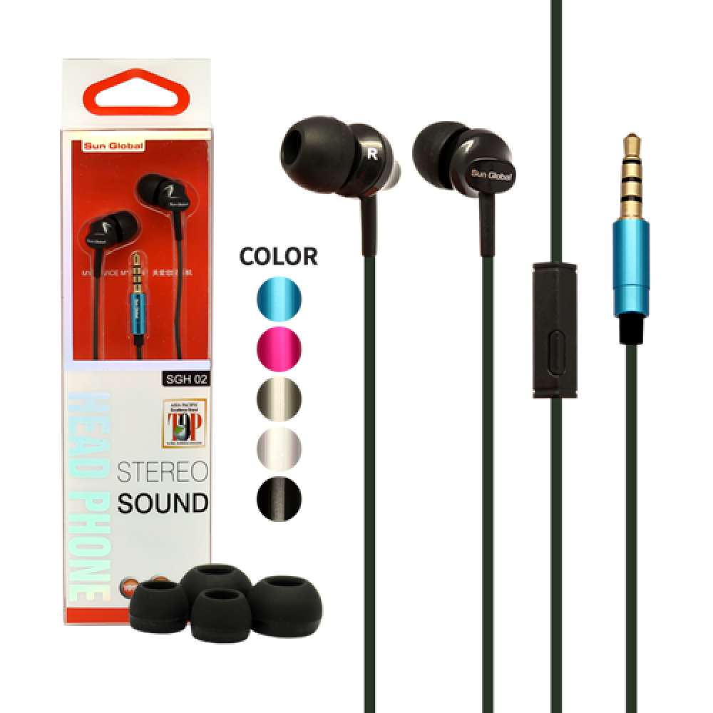 SGH02 SUN GLOBAL STEREO SOUND HEAD PHONE SGH02 SUN GLOBAL STEREO SOUND HEAD PHONE