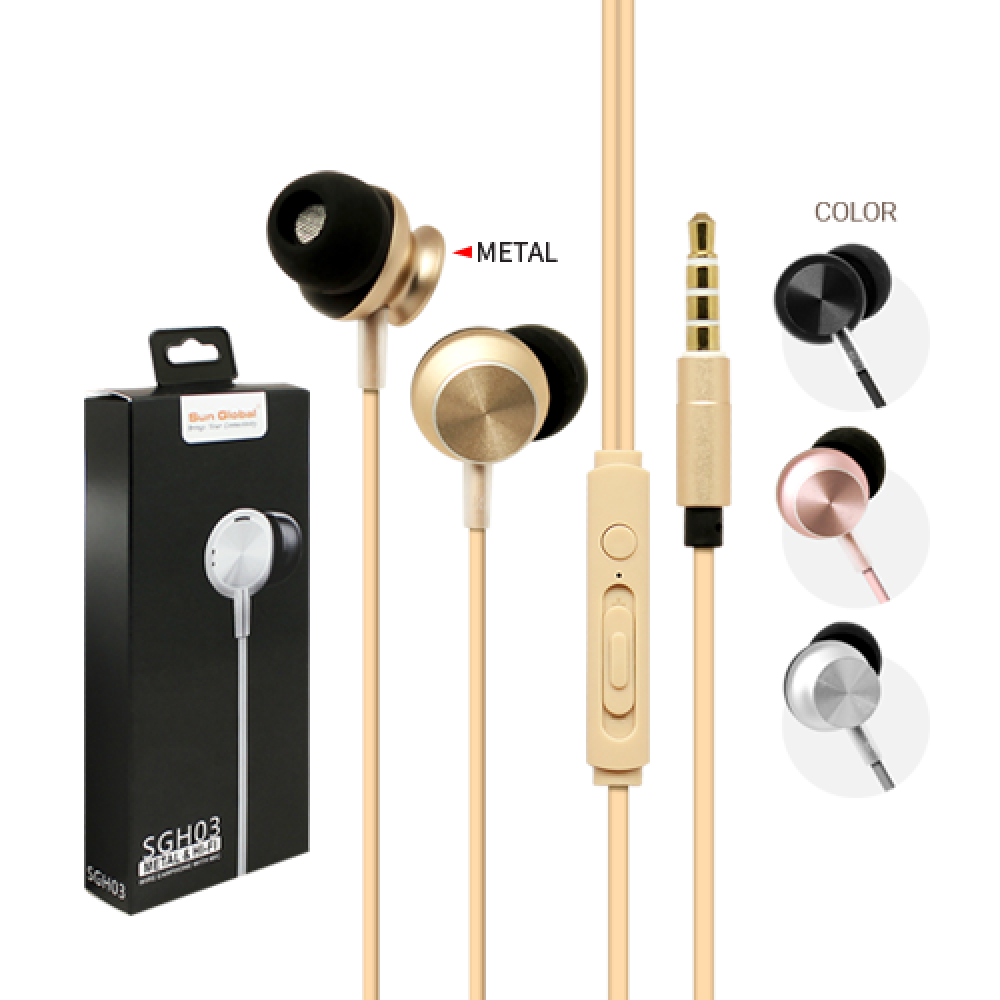SGH03 METAL & HI-FI WIRE EARPHONE WITH MIC SGH03 METAL & HI-FI WIRE EARPHONE WITH MIC