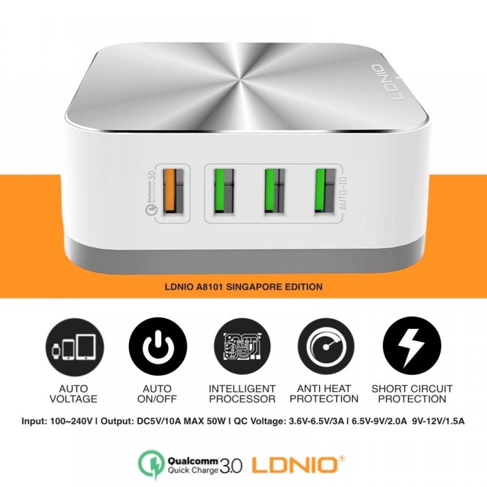 LDNIO Qualcomm Quick Charge QC 3.0 8 USB Port Adapter LDNIO Qualcomm Quick Charge QC 3.0 8 USB Port Adapter