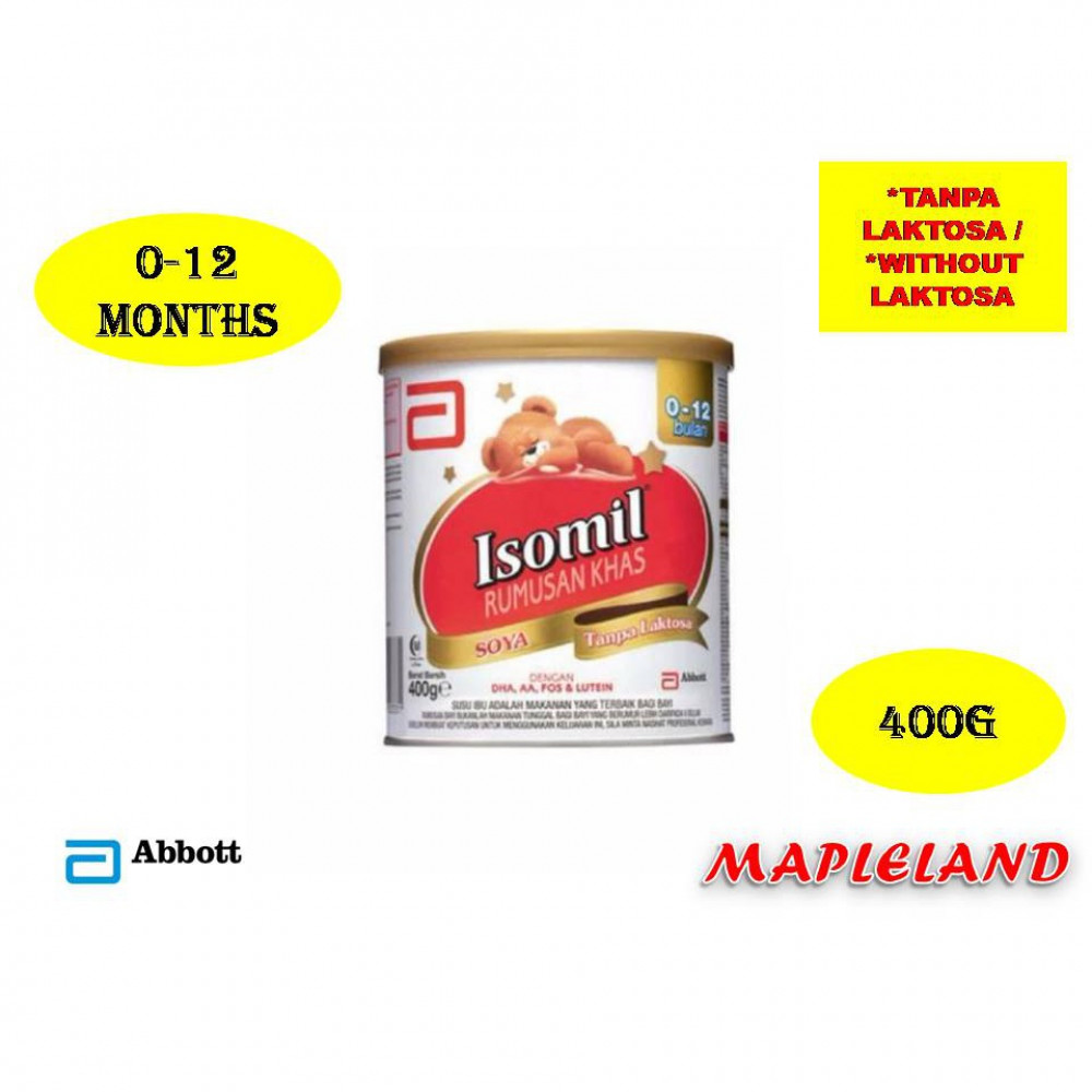 ISOMIL (0-12 MONTHS) 400G TANPA LAKTOSA ISOMIL (0-12 MONTHS) 400G TANPA LAKTOSA