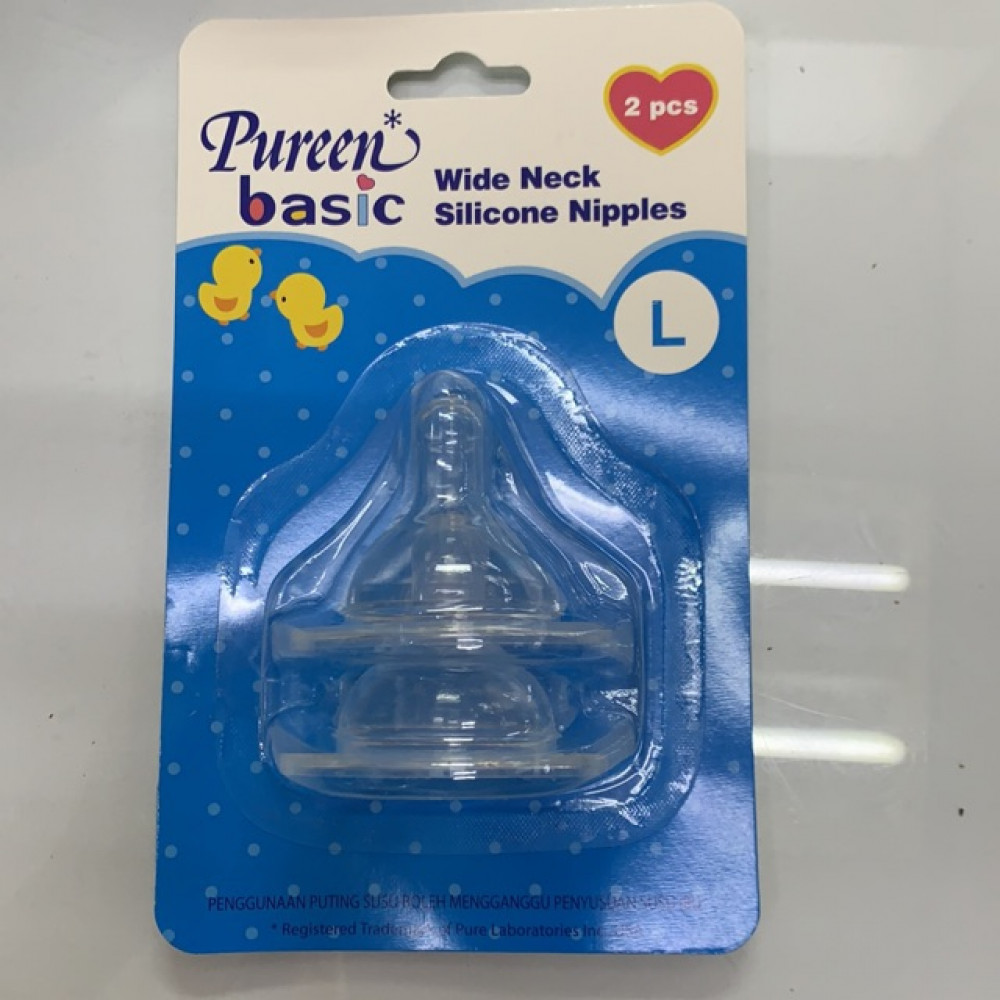 Pureen Wide Neck Silicone Nipples 2 PCS Pureen Wide Neck Silicone Nipples 2 PCS