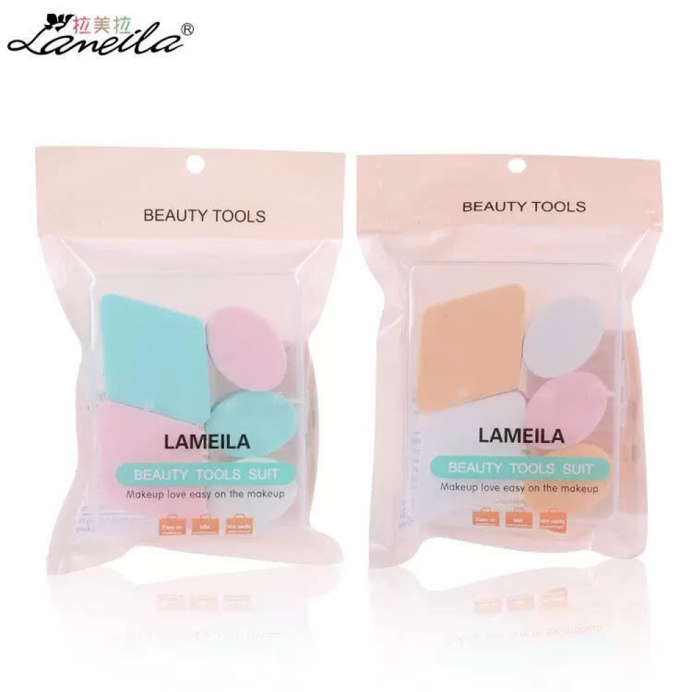 Lameila (5pcs) Beauty Makeup Foundation Sponge Cosmetic Wet or Dry Puff (Included Box)