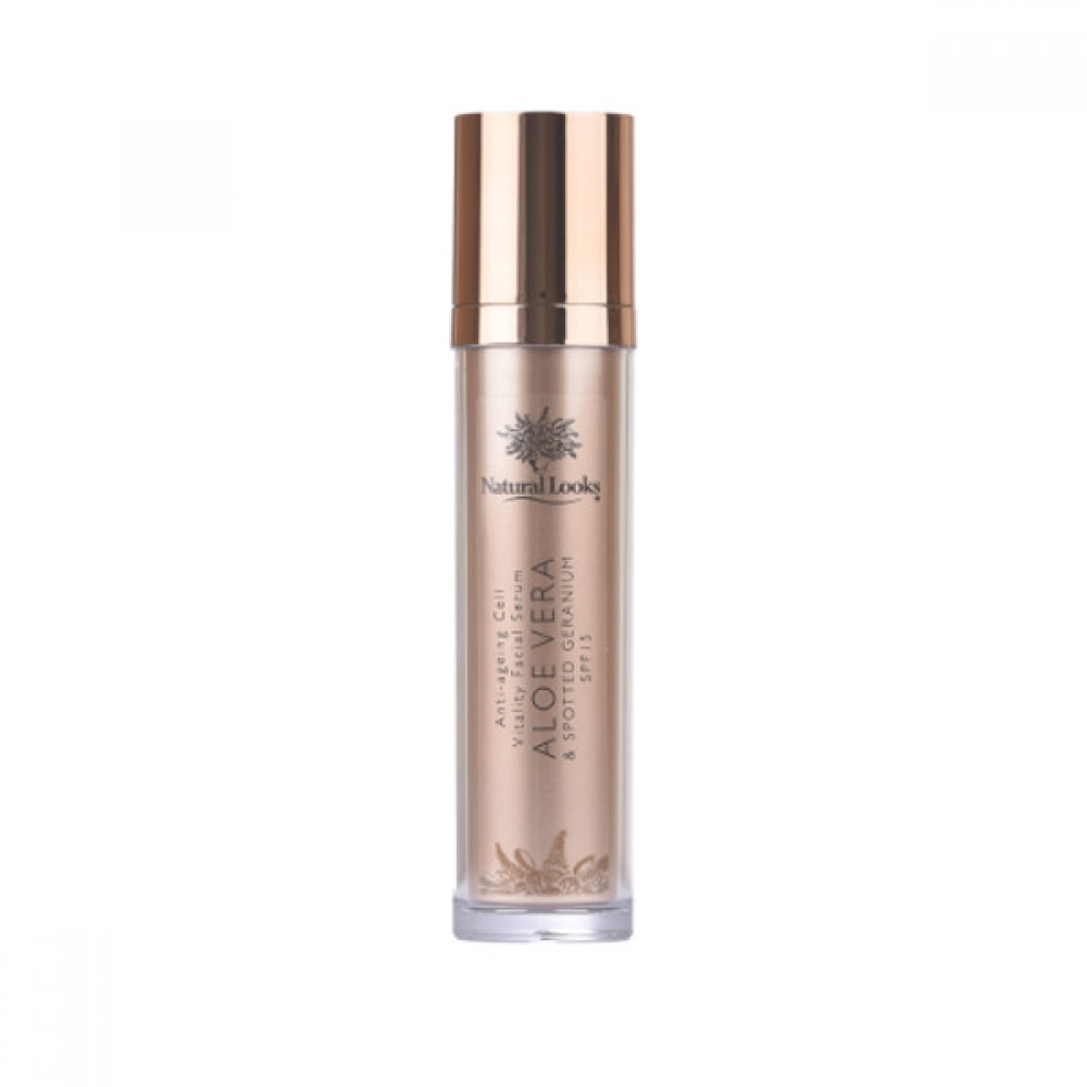 NATURAL LOOKS - ALOE VERA & GERANIUM ANTI-AGEING SERUM 100ML NATURAL LOOKS - ALOE VERA & GERANIUM ANTI-AGEING SERUM 100ML