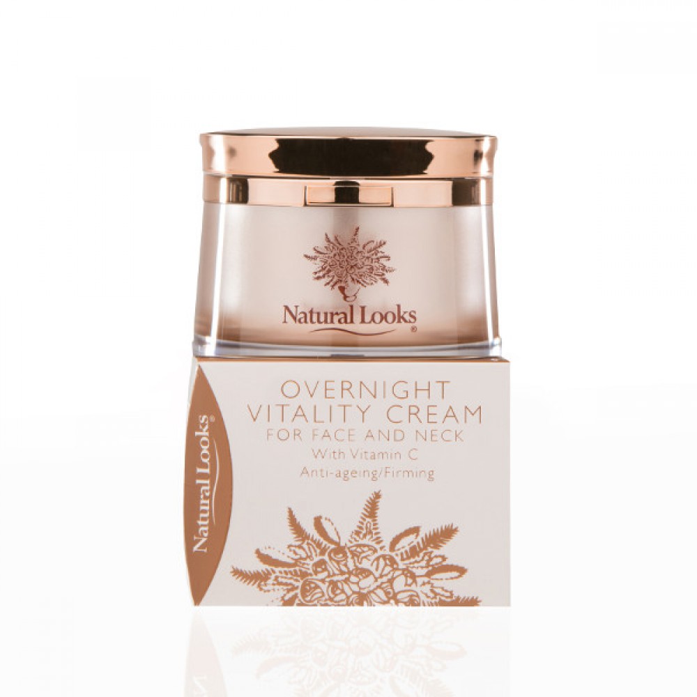 NATURAL LOOKS - OVERNIGHT VITALITY CREAM FOR (FACE & NECK) 50GM NATURAL LOOKS - OVERNIGHT VITALITY CREAM FOR (FACE & NECK) 50GM