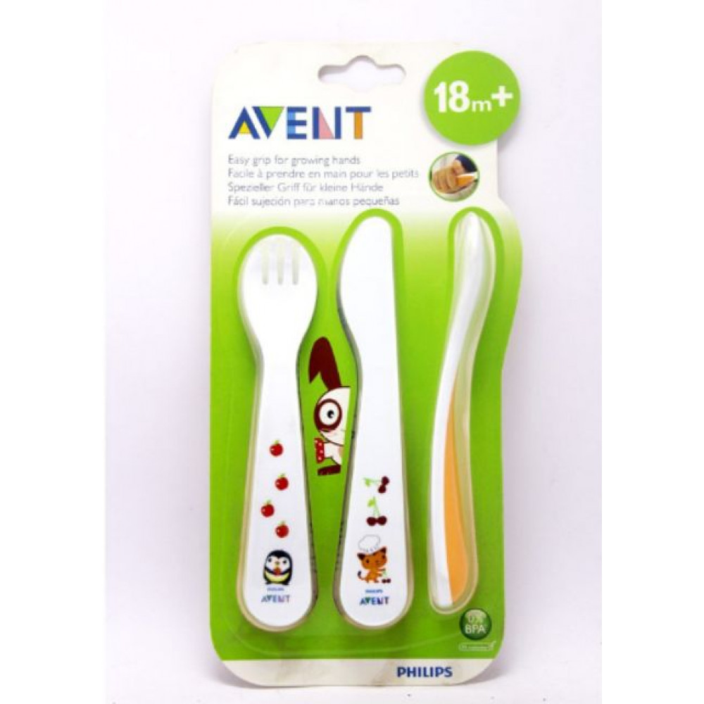 Philips AVENT Toddler Fork and Spoon for 18m+ Philips AVENT Toddler Fork and Spoon for 18m+
