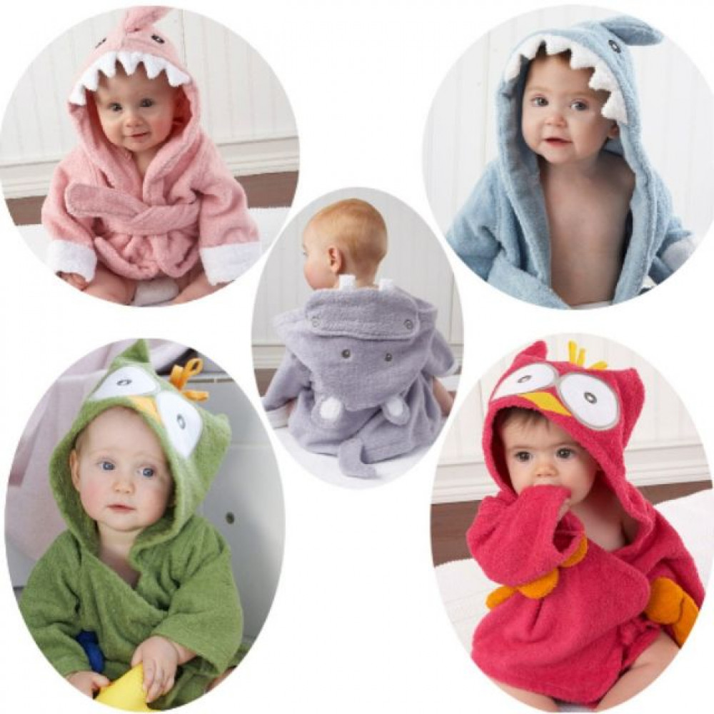 Baby Bathrobe Animal Face Hooded Towel Baby Bathrobe Animal Face Hooded Towel