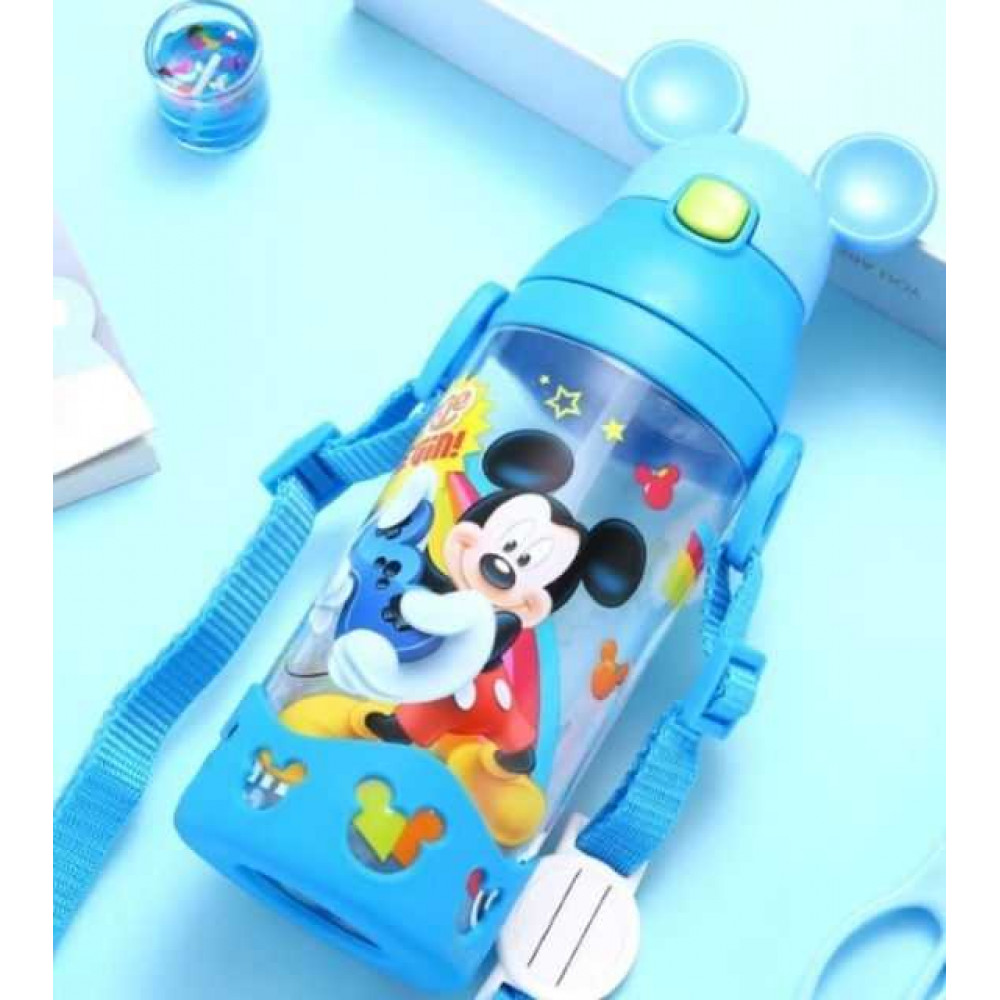 Disney mickey minnie water straw bottle 500ml #Ready stock Disney mickey minnie water straw bottle 500ml #Ready stock