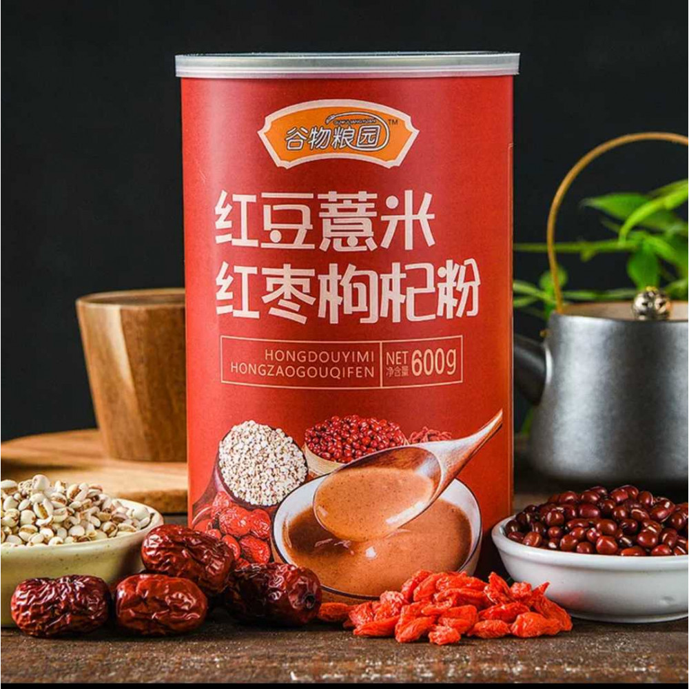 GUWULIANGYUAN REDBEAN ,BARLEY,RED DATES,GOUJI ,OAT DRINK 600G GUWULIANGYUAN REDBEAN ,BARLEY,RED DATES,GOUJI ,OAT DRINK 600G