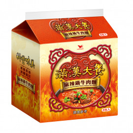 image of 滿漢大餐麻辣鍋牛肉麵(袋)200g Man Han Restaurant Spicy Pot Beef Noodle (Pack) 200g