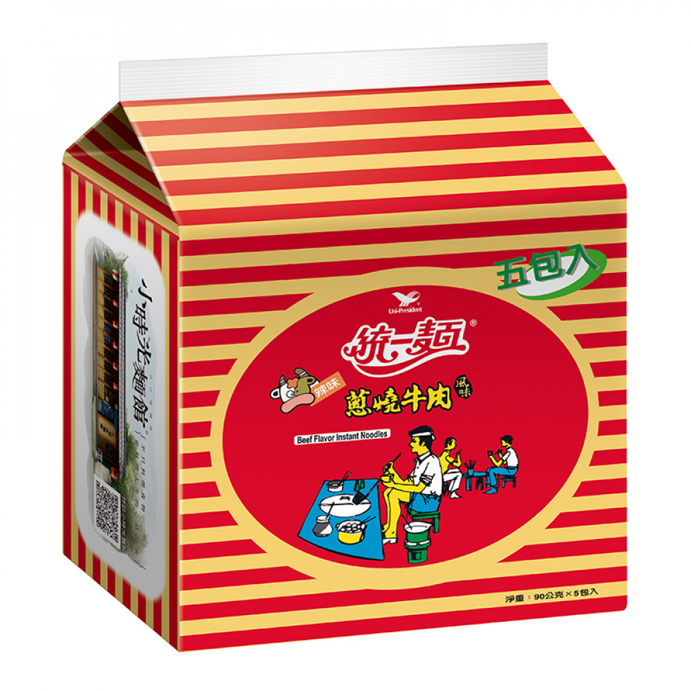 統一辣味蔥燒牛肉麵(5包入) 統一辣味蔥燒牛肉麵(5包入)