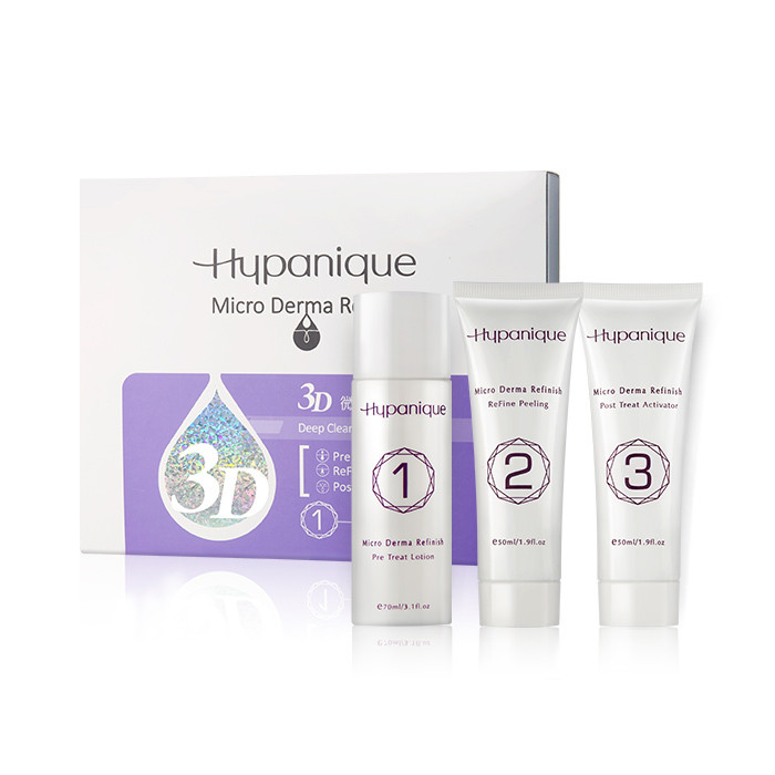 image of 台灣 Hypanique 涵沛 3D微雕粉刺淨空組 3入組 Taiwan Hypanique 3D Micro Derma Refinish 1.Pre Treat Lotion 2.Refine Peeling 3.Post Treat Activator