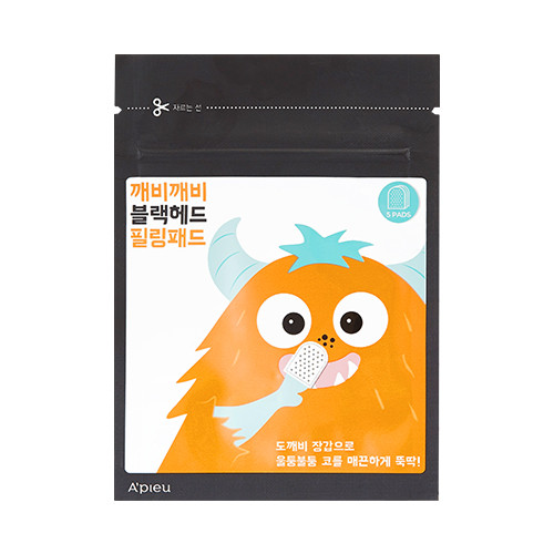 image of 韓國 Apieu 黑頭粉刺去角質清潔墊(5片/包) Korea Apieu Goblin Blackhead Peeling Pad - 1pack (5pcs)