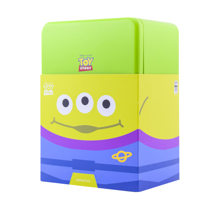 image of 韓國innisfree xToystory 玩具總動員綠茶籽保濕精華(三眼怪鐵盒組) 80ml Korea Innisfree x Toy Story Alien Toy Box Set Green Tea Seed Serum Cup Hamm 80ml