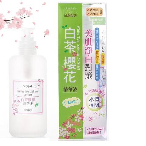 image of 台灣 Siegal 思高 白茶櫻花精華液 200mL (清爽型) Taiwan Siegal Beauty White Tea Sakura Extract Essence 200ml