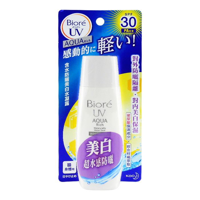 image of 日本 花王 Biore 蜜妮 含水防曬美白水凝露 SPF30 90mL Japan Biore UV Aqua Rich Watery Jelly Water Base Whitening SPF30 PA++ 90ml