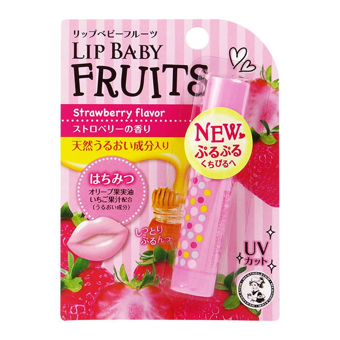 image of 日本 MENTHOLATUM 曼秀雷敦 ROHTO 水潤護唇膏 4.5g #.草莓 Japan Mentholatum lip baby fruit (strawberry flavor) 4.5 g