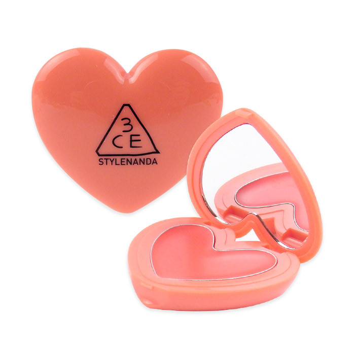 image of 韓國 3CE 愛心潤色護唇膏 1.4g #.CORAL 珊瑚色 Korea 3CE Stylenanda Heart Pot Lip Lovely Color #Coral 1.4g