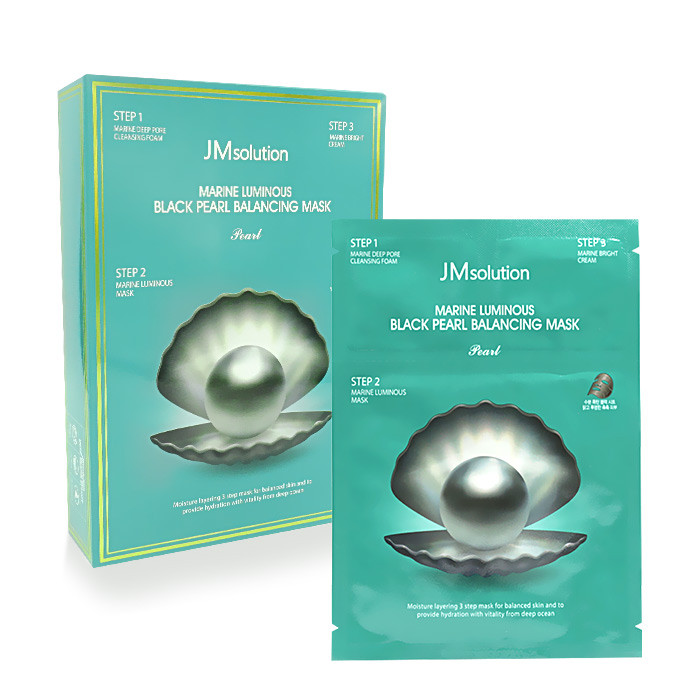 image of 韓國 JMsolution 海洋珍珠平衡角質調理黑面膜(10片/盒) Korea JMsolution Marine Luminous BLACK Pearl balancing Mask 10 pcs /pack