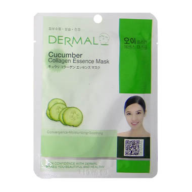 image of 韓國 DERMAL面膜 23g NO.17.小黃瓜菁華面膜 Korea DERMAL Cucumber Collagen Essence Mask 23g