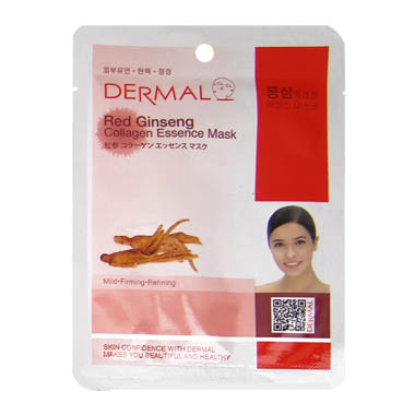 image of 韓國 DERMAL面膜 23g NO.21.紅蔘調理補濕面膜 Korea DERMAL Red Ginseng Collagen Essence Mask 23g
